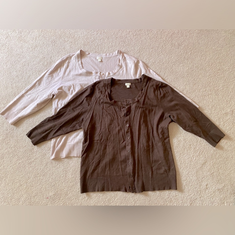 14th & Union 3/4 length button cardigan